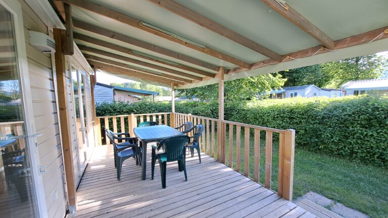 Photo des terrasses des mobilhomes 2 Chambres avec climatisation